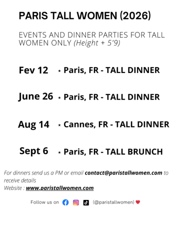 Le calendrier des évènements PARIS TALL WOMEN 2026